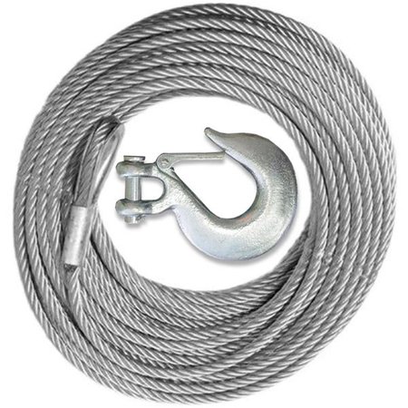TOTALTURF Winch Cable with Mega Winch Hook - GALVANIZED - 5/16 X 100 9 800lb strength 4X4 VEHICLE RECOVERY TO2528598